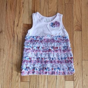 Girl's ruffle with 3D flower tank top shirt